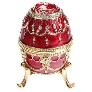 Musical Imperial Egg in Red   Trinket Boxes