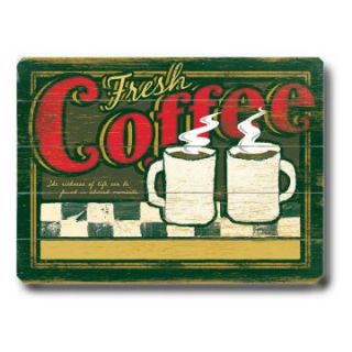 Artehouse Fresh Coffee Wood Sign   20W x 14H in.   Wall Sculptures and Panels
