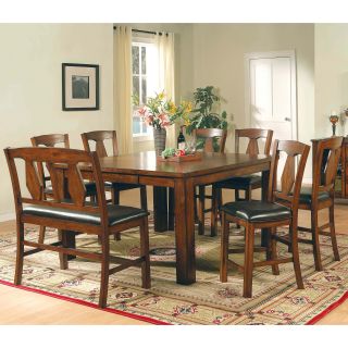 Steve Silver Lakewood 8 piece Counter Height Set with Bench   Dining Table Sets