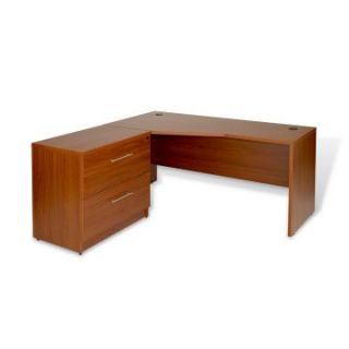 Jesper Crescent Desk and Filing Cabinet   Left   Cherry   Desks