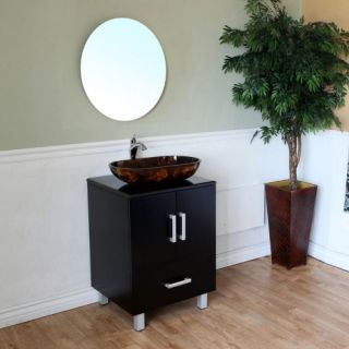 Bellaterra Monza 22 in. Black Single Bathroom Vanity with Optional Mirror   Single Sink Bathroom Vanities