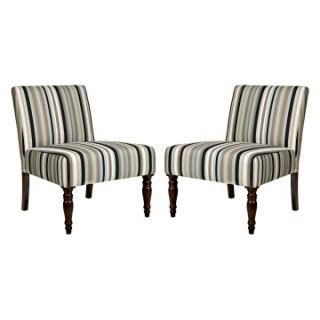 angeloHOME Bradstreet Chair   Mid Century Black Stripe   Set of 2   Accent Chairs