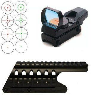 Ultimate Arms Gear Hard Anodized Machined Lightweight Aluminum No Gunsmithing Remington 870 12 Gauge Shotgun & Compatible See Through Saddle Scope Sight Weaver Picatinny Dual Side Rail Mount + Tactical 4 Reticle Red & Green Dot Open Reflex Sight wi