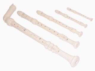Woodnote 5 Pieces Ivory White Recorder Set Bass/Tenor/Alto/Soprano/Sopranino Musical Instruments