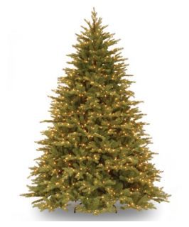 7.5 ft. Feel Real Nordic Spruce Hinged Pre Lit Christmas Tree   Clear Lights   Christmas Trees