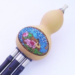 Performance Level Chinese Free Reed Gourd&Bamboo Flute Yunnan Purple Bamboo Hulusi Instrument Musical Instruments