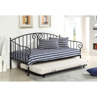 Furniture of America Hampton Traditional Style Metal Daybed with Trundle   Daybeds