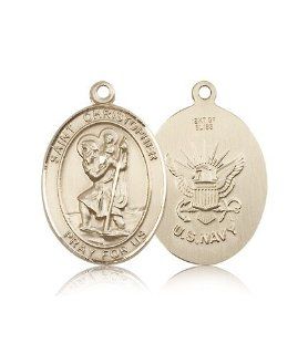 Large Detailed Men's 14kt Solid Gold Pendant Saint St. Christopher / Paratrooper Medal 1 x 3/4 Inches Travelers/Motorists 7022  Comes with a Black velvet Box Jewelry