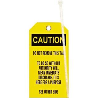 Brady 76168 5 3/4" Height, 3" Width, B 851 Economy Polyester, Black On Yellow Color Blank Accident Prevention Tags (Pack Of 25) Industrial Lockout Tagout Tags