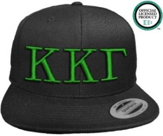 KAPPA KAPPA GAMMA Flat Brim Snapback Hat Green Letters / KKG  Kappa  Sorority Cap Novelty Baseball Caps Clothing