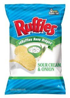 Frito Lay Ruffles Sour Cream & Onion Flavored Potato Chips, 1.875oz Bags (Pack of 28)  Grocery & Gourmet Food