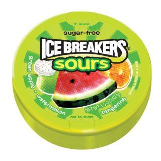 Ice Breakers Sours (Green Apple, Tangerine & Watermelon), 1.5 Ounce Tins (Pack of 8)  Candy Mints  Grocery & Gourmet Food