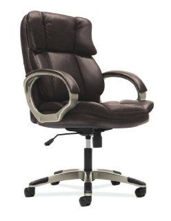 basyx by HON VL403 Managerial Mid Back Chair with Loop Arms for Office or Computer Desk, Brown   Executive Chairs