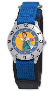 Disney Wizards of Waverly Kids' D854S502 Max Time Teacher Light Blue Velcro Strap Watch Watches