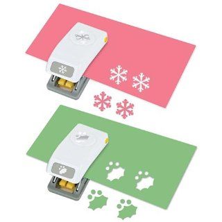 Holly And Snowflake 2 Piece Mini Punch Set  Paper Punches 