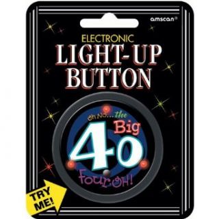 AMSCAN Electronic Light Up 2 1/2" Button Over The Hill 40 Clothing