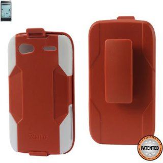 Reiko SLCPC09 MOTXT881ORWH Premium Hybrid Case with Protective Cover and Kickstand for Motorola Electrify 2 XT881   1 Pack   Retail Packaging   Orange/White Cell Phones & Accessories