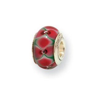 Sterling Silver Reflections Kids Red Murano Glass Bead QRS858 Jewelry