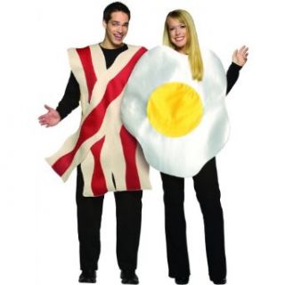 Rasta Imposta Bacon and Eggs Couples Costume, White/Brown, One Size Clothing
