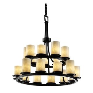 Dakota 21 light 2 tier Matte Black Chandelier