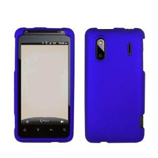 Hard Plastic Snap on Cover Fits HTC 6285 Kingdom, Hero S, EVO Design Solid Dark Blue (Rubberized) Sprint, US Cellular Cell Phones & Accessories