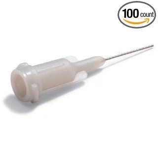 Stainless Steel Blunt Needle with 26 Gauge Luer Polypropylene Hub, 1 1/2" Length (Pack of 100) Dispensing Needles