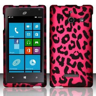 For Huawei W1 H883G (StraighTalk) Rubberized Design Cover   Pink Leopard Cell Phones & Accessories