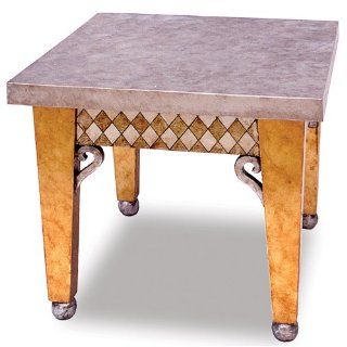 Silver and Gold Leaf End Table  
