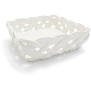 Sur La Table Woven Ceramic Napkin Holder, 8" x 8" x 3"   Home Storage Baskets