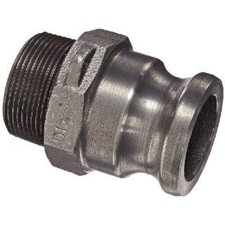 Dixon Valve 150 F MI Unplated Iron Boss Lock Type F Cam and Groove Fitting, 1 1/2" Male Adapter x 1 1/2" NPT Male Camlock Hose Fittings