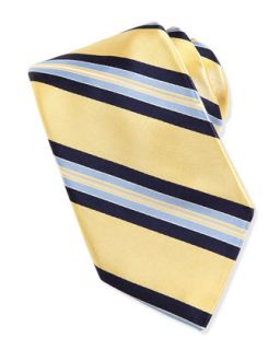 Subway Striped Silk Tie, Yellow