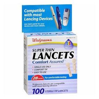  Comfort Assured Super Thin 28 Gauge Sterile Tip Lancets, 100 ea Health & Personal Care