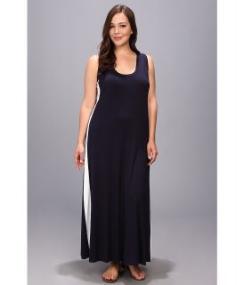 Karen Kane Plus Size Side Insert Maxi Dress Womens Dress (Blue)