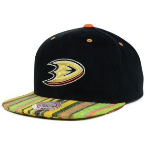 Anaheim Ducks Mitchell and Ness NHL Native Stripe 2T Canvas Snapback Cap