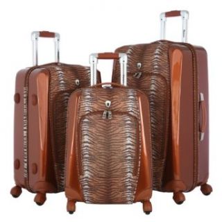 Olympia Luggage Mankato 3 Piece Hybrid Set, Tiger Brown, One Size Clothing