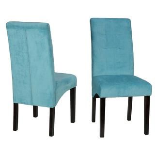 Cortesi Home Monty Blue Microfiber Dining Chairs (set Of 2)