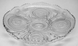 Smith Glass  Pinwheel & Stars Cupped Edge Torte Plate   Pressed, Punch Items Onl