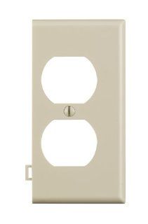 Leviton PSE8 T 1 Gang Duplex Device Receptacle Wallplate Sectional, Thermoplastic Nylon, Device Mount End Panel, Light Almond   Outlet Plates  