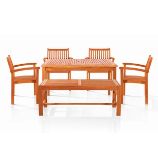 Bonsi Dining Set With Rectangulate Table, 2 seater Bench And 4 Armchairs