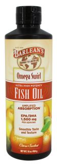 Barleans   Omega Swirl Fish Oil High Potency Citrus Sorbet 1500 mg.   16 oz.