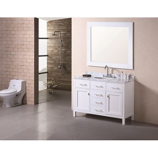 Design Element London Modern Bathroom Vanity Set With Marble Top