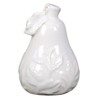 White Ceramic Pear Sculpture