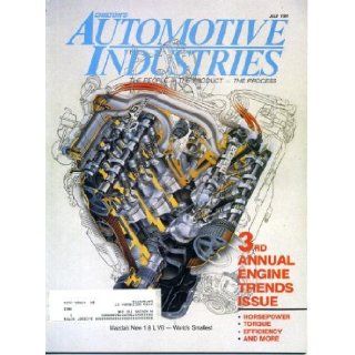 Chilton's Automotive Industries July 1991 Mazda 1.8L V6 Engine on Cover, Engine Trends Issue, AIAG Update, Mitsubishi Growth, Building Michigan's IVHS Leadership, Ford Uses CAE CAD CAID to Cut Analysis Times Chilton Books