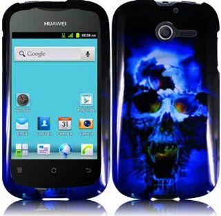 Huawei Ascend Y M866 ( Straight Talk , Net10 , Tracfone , US Cellular ) Phone Case Accessory Icey Skull Hard Snap On Cover with Free Gift Aplus Pouch Cell Phones & Accessories