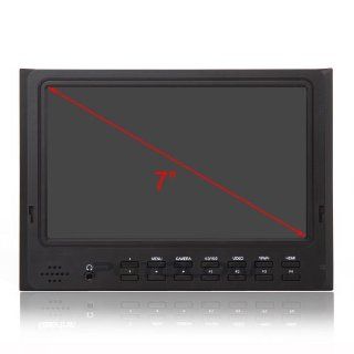 POTOLON New 7"TFT LCD Monitor HDMI IN/OUT AV IN/OUT Advanced Camera Monitor With F 970 NP E6 Battery Plate for Sony Canon Camera Electronics