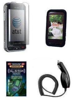 Cell Phone Accessories Bundle for Samsung Eternity SGH A867 (Includes; Premium Black Silicone Case, Rapid Car Charger, Custom LCD Screen Protector, Generation X Antenna Booster) Cell Phones & Accessories