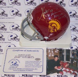 Marcus Allen Autographed Hand Signed USC Trojans Mini Football Helmet   with 3 inscriptions   PSA/DNA Sports Collectibles