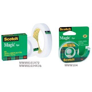 Scotch Magic 810 Office Tape, refill roll, 1/2" x 2592" 3" core MMM81012X72  Clear Tapes 