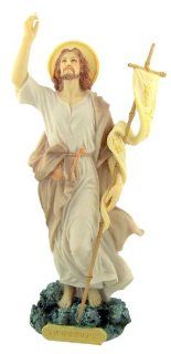 Saint St John the Baptist with Ecce Angus Del Scroll 9 1/2" Light Color Stone Resin Statue  
