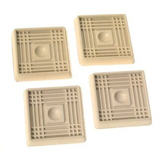 Almond Smooth Rubber Square Caster Cups Size 2"  Chair Casters 